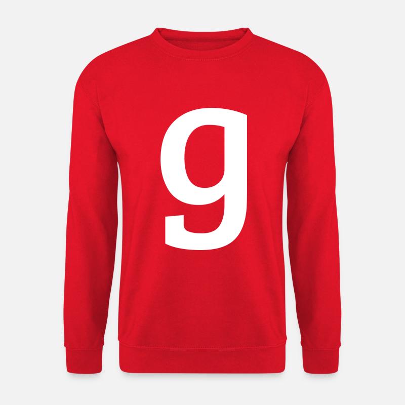 Buchstabe g "g" weiß - Unisex Pullover - Rot