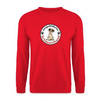 Schmutzhund1 1 - Unisex Pullover - Rot - Vorne - Alina (178cm) & Michal (187cm)