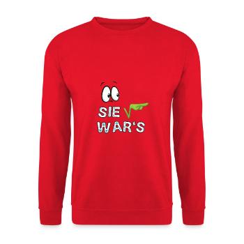 Sie wars Er wars - Unisex Pullover - Rot - Vorne - Alina (178cm) & Michal (187cm)