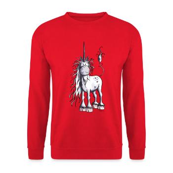 Unicorn Time - Unisex Sweatshirt - red - Front - Alina (178cm) & Michal (187cm)