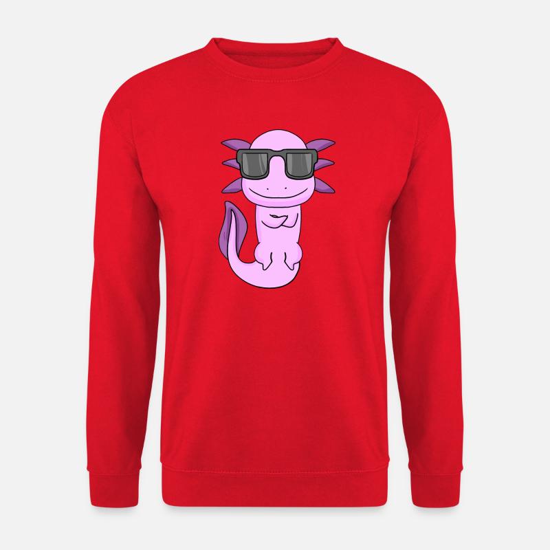 Axolotl avec lunettes de soleil - Sweat-shirt Unisexe - rouge