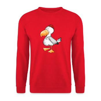 Ahoy Seagull Seaman Northern Germany - Unisex Sweatshirt - red - Front - Alina (178cm) & Michal (187cm)