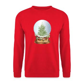 belle boule à neige nostalgique avec sapin de Noël - Sweat-shirt Unisexe - rouge - Devant - Alina (178cm) & Michal (187cm)