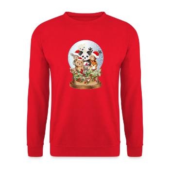 Belle boule à neige nostalgique avec peluches - Sweat-shirt Unisexe - rouge - Devant - Alina (178cm) & Michal (187cm)