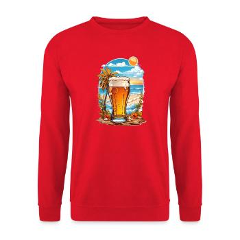 Beach Beer - Unisex Sweatshirt - red - Front - Alina (178cm) & Michal (187cm)