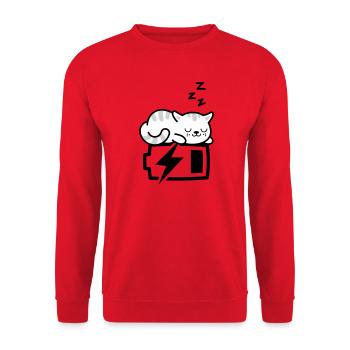 Sleepy Kitty (Couleur Changeante - 3 couleurs) - Sweat-shirt Unisexe - rouge - Devant - Alina (178cm) & Michal (187cm)