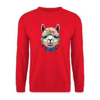 Alpaca - Unisex Sweatshirt - red - Front - Alina (178cm) & Michal (187cm)