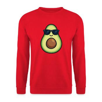 Cooler Avocado Sommer Design für Veganer Gemüse - Unisex Pullover - Rot - Vorne - Alina (178cm) & Michal (187cm)