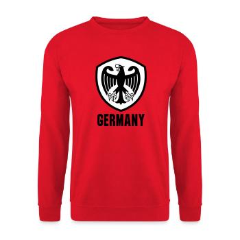 Bundesadler Wappen Germany - Unisex Pullover - Rot - Vorne - Alina (178cm) & Michal (187cm)