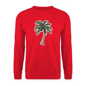 Palm tree - Unisex Sweatshirt - red - Front - Alina (178cm) & Michal (187cm)