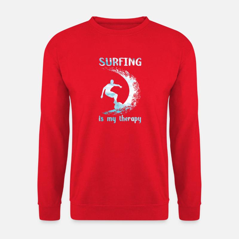 Surfing is my therapy - Unisex Sweatshirt - red