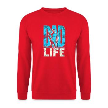 Dad Life Duo Silhouette Graphic, Best Fathers  - Unisex Sweatshirt - red - Front - Alina (178cm) & Michal (187cm)