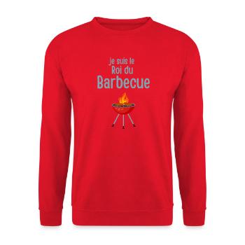 King of Barbecue Grill Illustration - Unisex Sweatshirt - red - Front - Alina (178cm) & Michal (187cm)