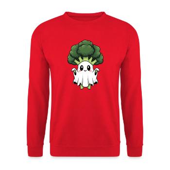 Cute Halloween Broccoli Ghost Ghost Costume - Unisex Sweatshirt - red - Front - Alina (178cm) & Michal (187cm)