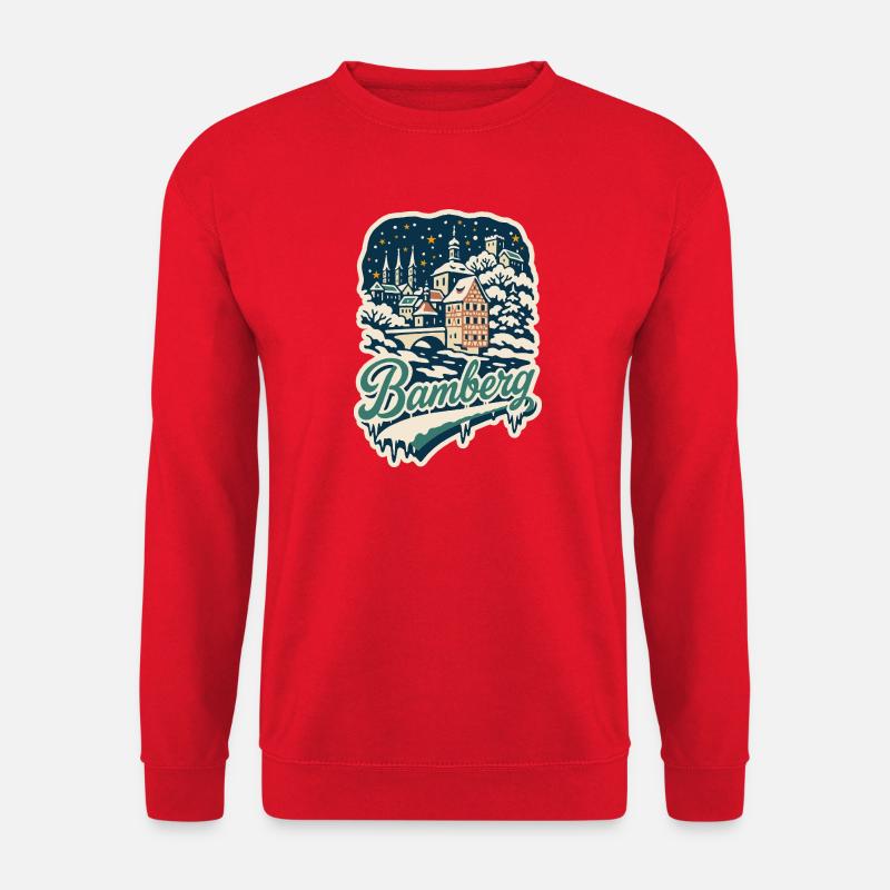 Bamberg Winterzauber   - Unisex Pullover - Rot