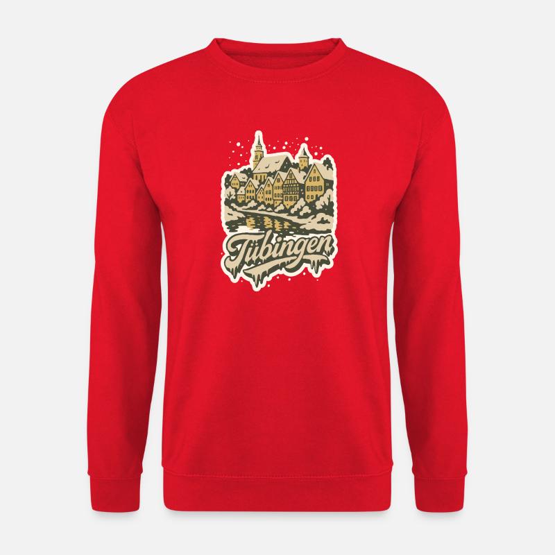 Tübingen Winter Illustration   - Unisex Pullover - Rot