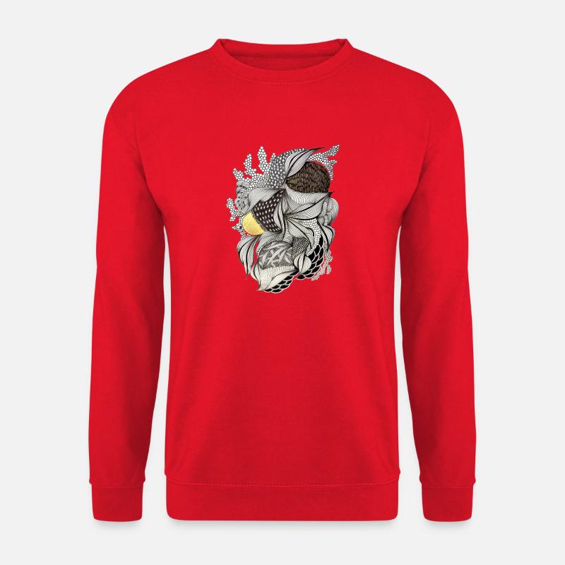 Blattgewebe Federlicht Muster - Unisex Pullover - Rot