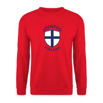 Bouclier Joensuu Drapeau de Finlande - Sweat-shirt Unisexe - rouge - Devant - Alina (178cm) & Michal (187cm)