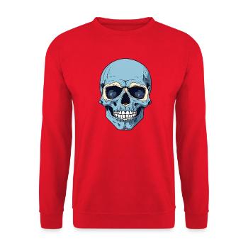 Blue Skull – Clean Vector Totenkopf Design - Unisex Sweatshirt - red - Front - Alina (178cm) & Michal (187cm)