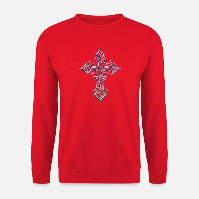 Style templier en croix gothique iridescente - Sweat-shirt Unisexe - rouge