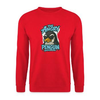 The Annoying Penguin - Unisex Sweatshirt - red - Front - Alina (178cm) & Michal (187cm)