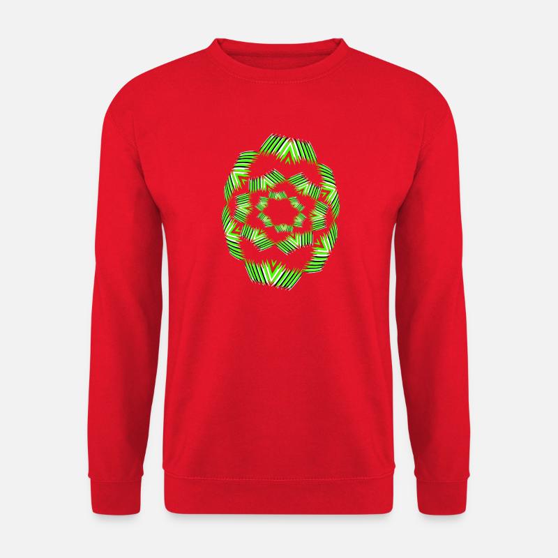 Neon Mandala Fan Pattern - Unisex Sweatshirt - red