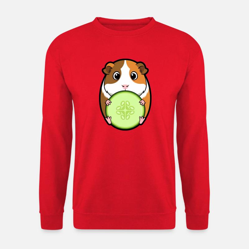 Meerschweinchen Gurke Comic - Unisex Pullover - Rot
