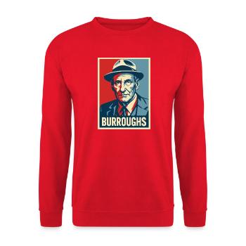 Burroughs Pop Art Portrait - Sweat-shirt Unisexe - rouge - Devant - Alina (178cm) & Michal (187cm)