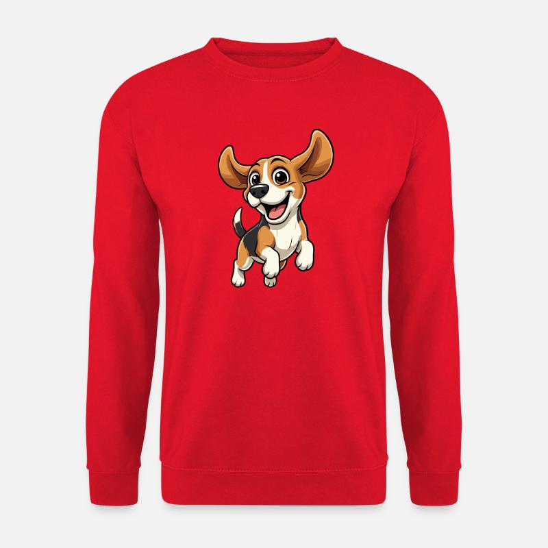 Happy Beagle Jump - Unisex Sweatshirt - red