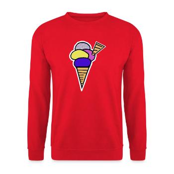 Eiswaffel Eiscreme Eis Kinder Retro - Unisex Sweatshirt - red - Front - Alina (178cm) & Michal (187cm)