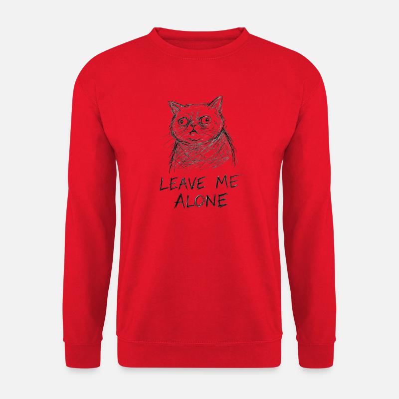Cat Sketch Leave Me Alone - Unisex Sweatshirt - red