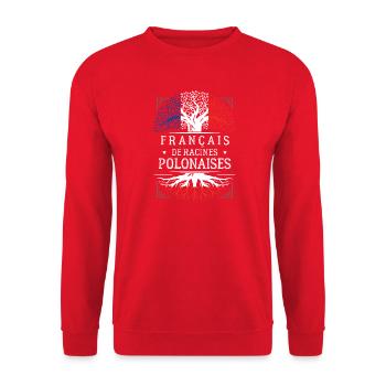 Francais De Racines Polonaises T-Shirt Cadeau H... - Sweat-shirt Unisexe - rouge - Devant - Alina (178cm) & Michal (187cm)