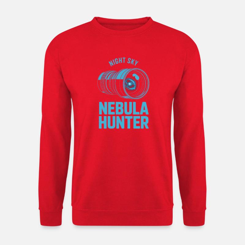 Nebula Hunter Night Sky Telescope Tee - Unisex Sweatshirt - red