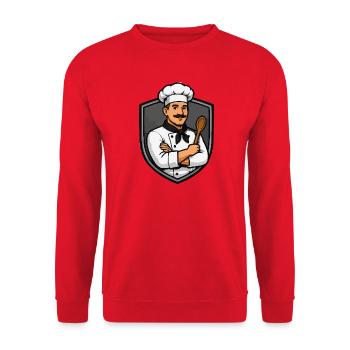 Patron en armoiries Emblème Dessin animé - Sweat-shirt Unisexe - rouge - Devant - Alina (178cm) & Michal (187cm)