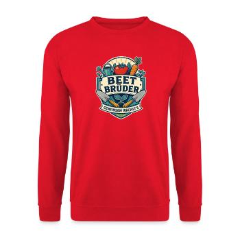 Beet Brüder Gemeinsam wächst es - Unisex Pullover - Rot - Vorne - Alina (178cm) & Michal (187cm)