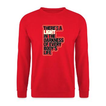 Es gibt ein Licht im Leben von jedermannen. - Unisex Pullover - Rot - Vorne - Alina (178cm) & Michal (187cm)