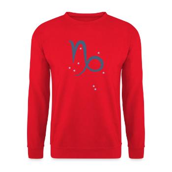 Sternzeichen Steinbock - Unisex Pullover - Rot - Vorne - Alina (178cm) & Michal (187cm)