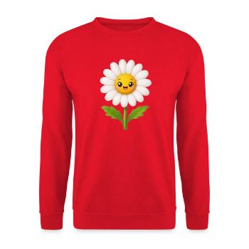 Gänseblümchen - Unisex Pullover - Rot - Vorne - Alina (178cm) & Michal (187cm)