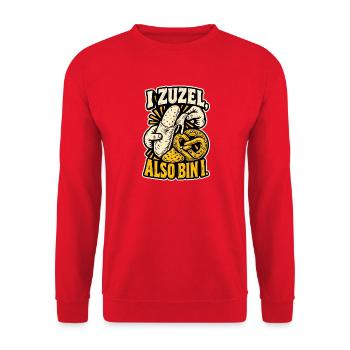 I zuzel also bin i - Unisex Pullover - Rot - Vorne - Alina (178cm) & Michal (187cm)