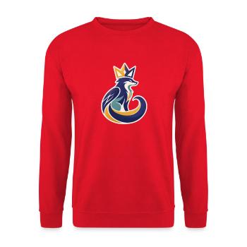 König Fuchs Logo Krone Maskottchen Wappen - Unisex Pullover - Rot - Vorne - Alina (178cm) & Michal (187cm)