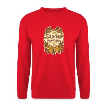 Ned gschimpft is globt gnua - Unisex Pullover - Rot - Vorne - Alina (178cm) & Michal (187cm)