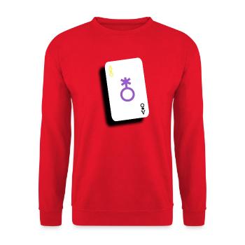 Ass von Enbies - Unisex Pullover - Rot - Vorne - Alina (178cm) & Michal (187cm)