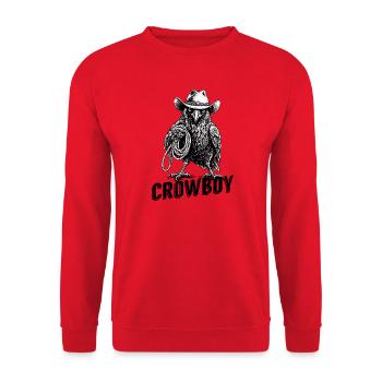 Crowboy – Der Cowboy unter den Krähen - Unisex Pullover - Rot - Vorne - Alina (178cm) & Michal (187cm)