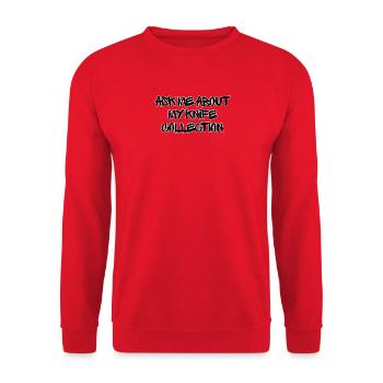 KlingenSammlung Spruch Shirt - Unisex Pullover - Rot - Vorne - Alina (178cm) & Michal (187cm)