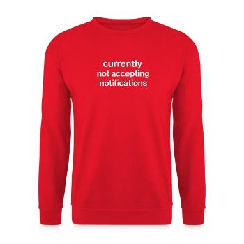 n’accepte actuellement pas les notifications - Sweat-shirt Unisexe - rouge - Devant - Alina (178cm) & Michal (187cm)