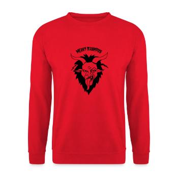 Merry Krampus Nikolaus - Unisex Sweatshirt - red - Front - Alina (178cm) & Michal (187cm)