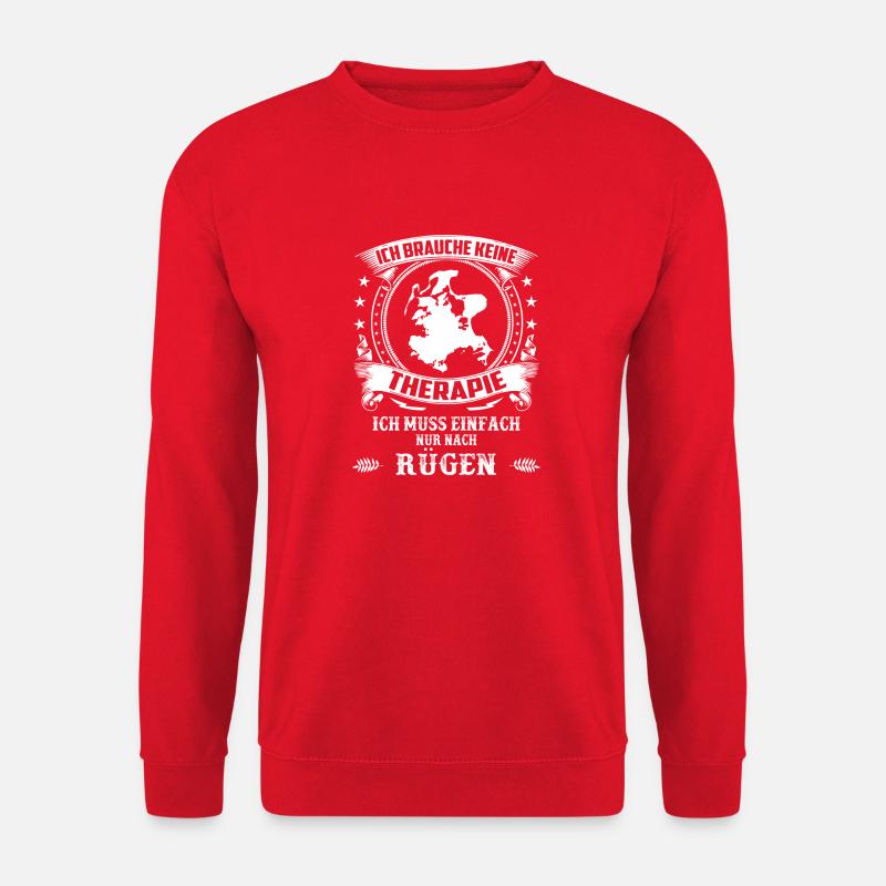 Ich brauche keine Therapie ich muss nach Rügen - Unisex Pullover - Rot