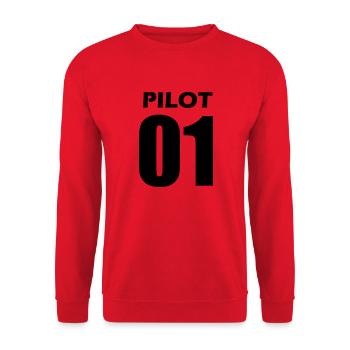 pilot.ai - Unisex Sweatshirt - red - Front - Alina (178cm) & Michal (187cm)