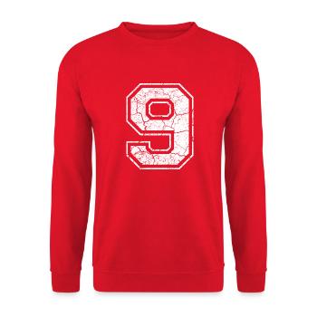 9_nine_neun_white_weiss (de) - Unisex Pullover - Rot - Vorne - Alina (178cm) & Michal (187cm)