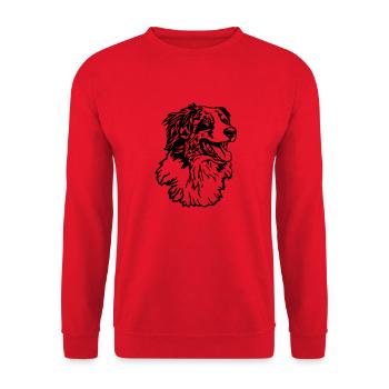 419 Australian Shepherd - Unisex Pullover - Rot - Vorne - Alina (178cm) & Michal (187cm)